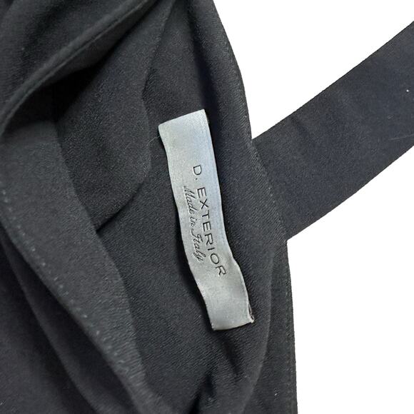 D. Exterior Black Jumpsuit Deep V-Neck Cut Out Sexy Wide Leg Small - Picture 7 of 7